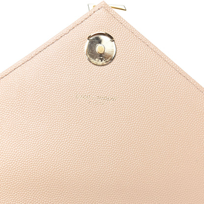 Saint Laurent Grain De Poudre Matelasse Chevron Large Monogram Satchel Nude Powder 6 of 11
