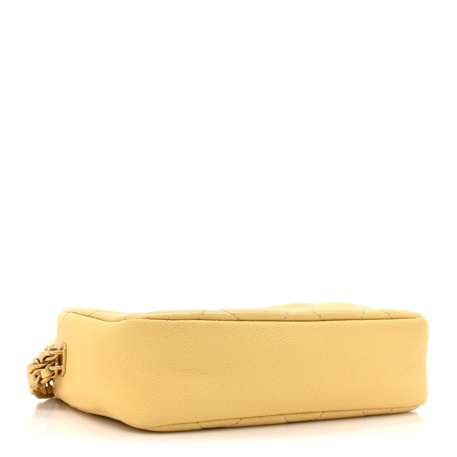 Chanel Shiny Caviar Quilted Chain Melody Camera Bag Yellow 4 of 10