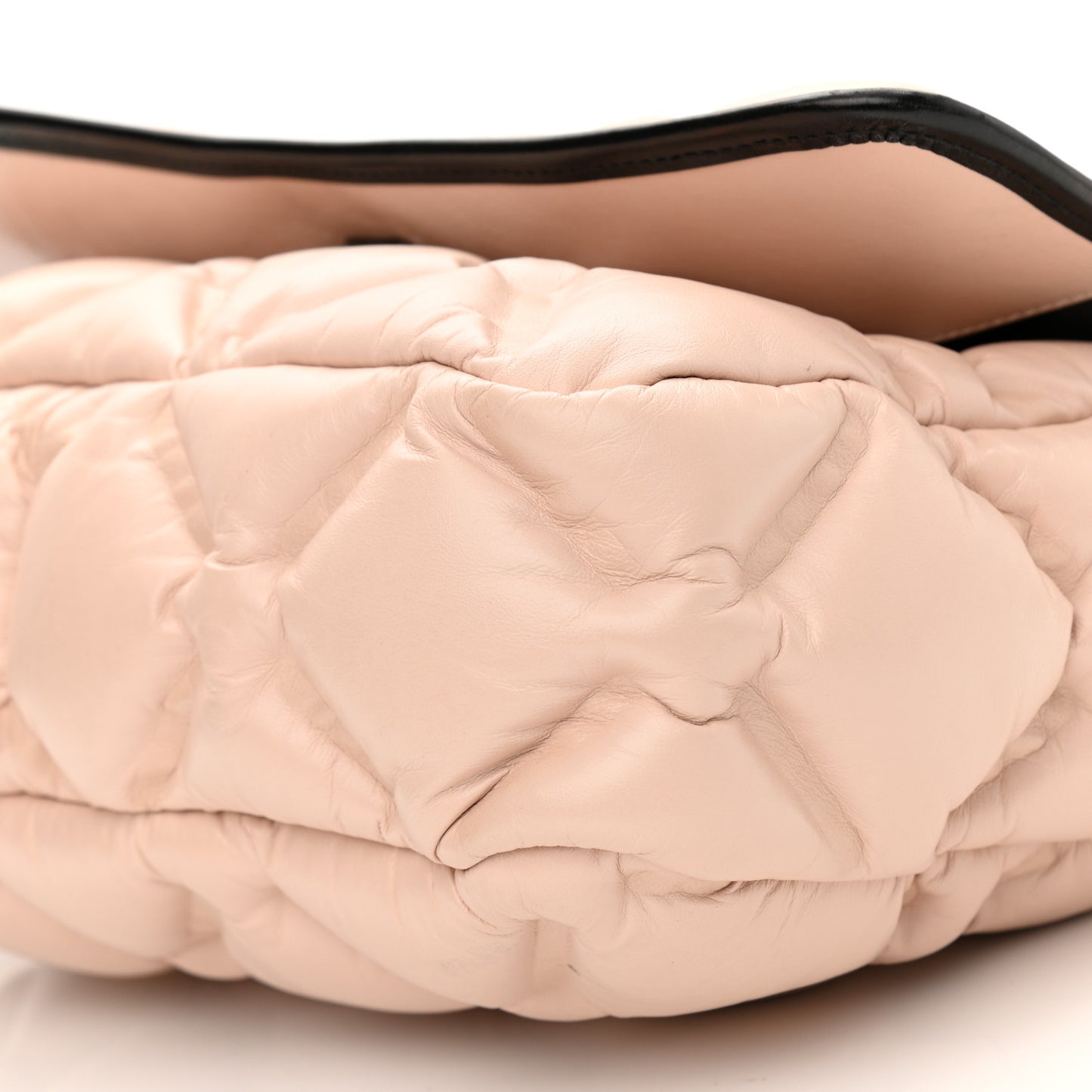Calfskin Quilted Medium Chesterfield Flap Light Beige Black