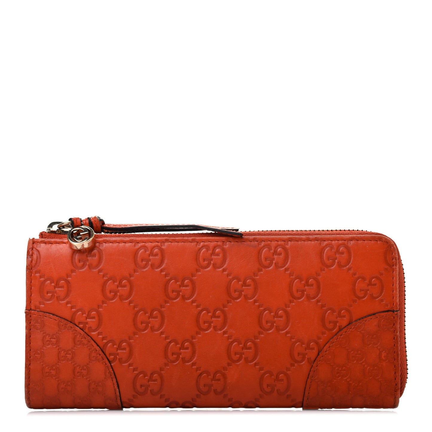 Guccissima Bree Zip Around Wallet Orange