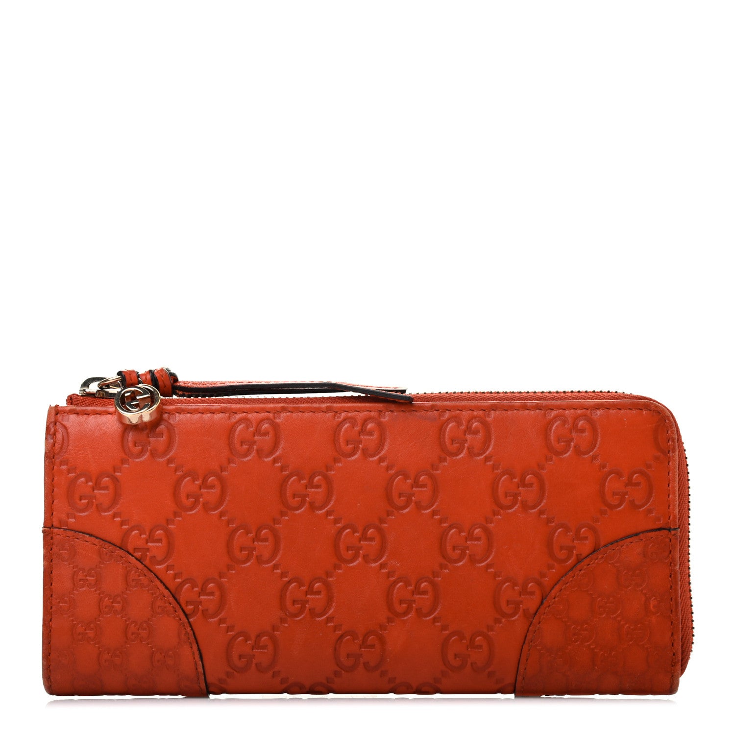 Gucci Guccissima Bree Zip Around Wallet Orange 1 of 6