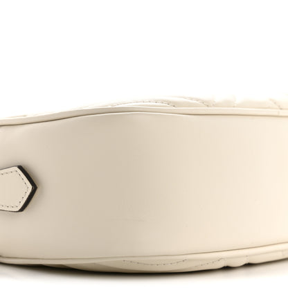 Gucci Calfskin Matelasse Small GG Marmont Chain Shoulder Bag White 9 of 10