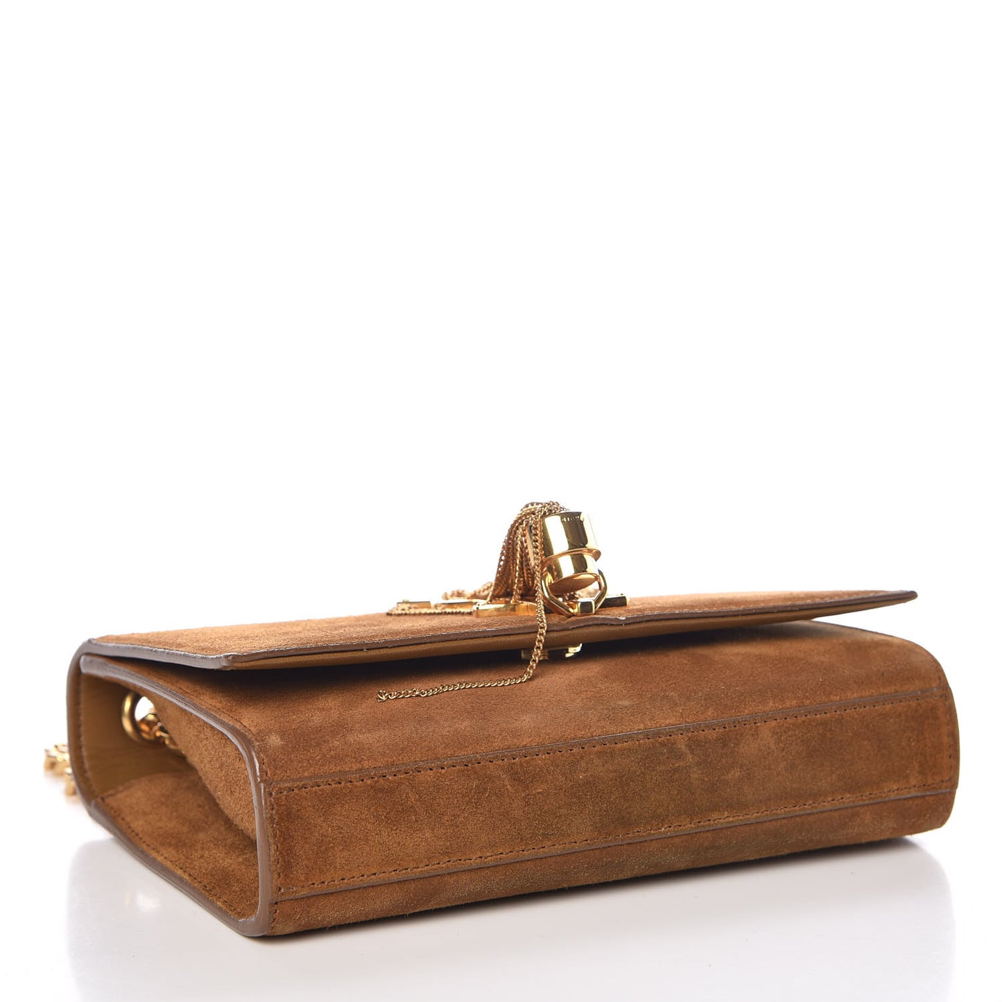 Suede Small Classic Monogram Kate Tassel Satchel Light Ochre