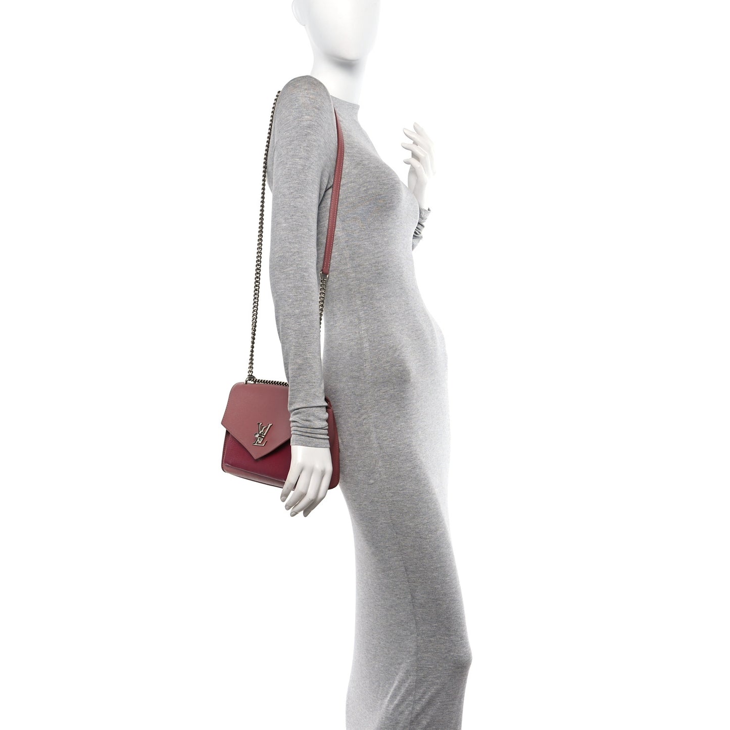 Soft Calfskin Mylockme Chain Bag BB Rose Boudoir Lie de Vin