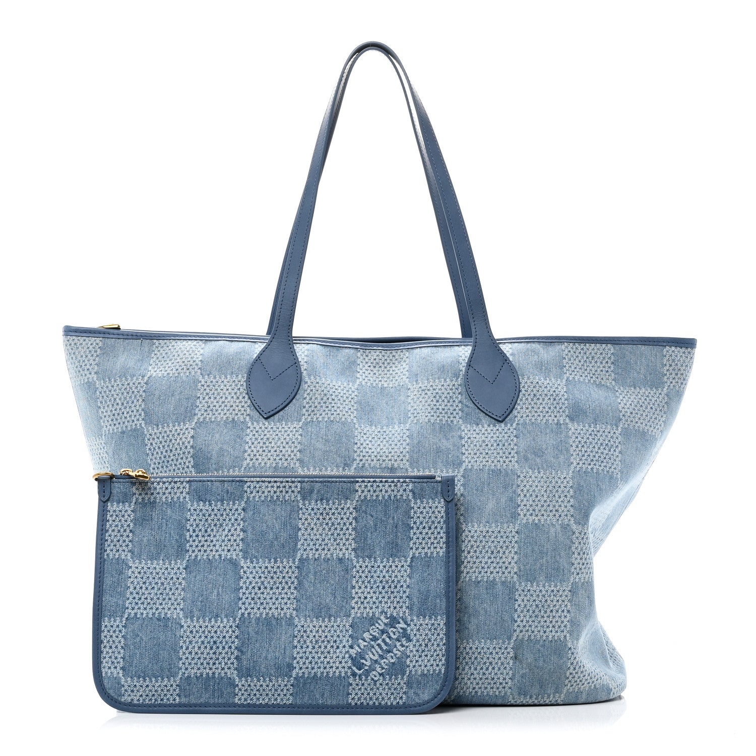Louis Vuitton Damier Denim 3D Nevereverfull Denim Blue 3 of 11