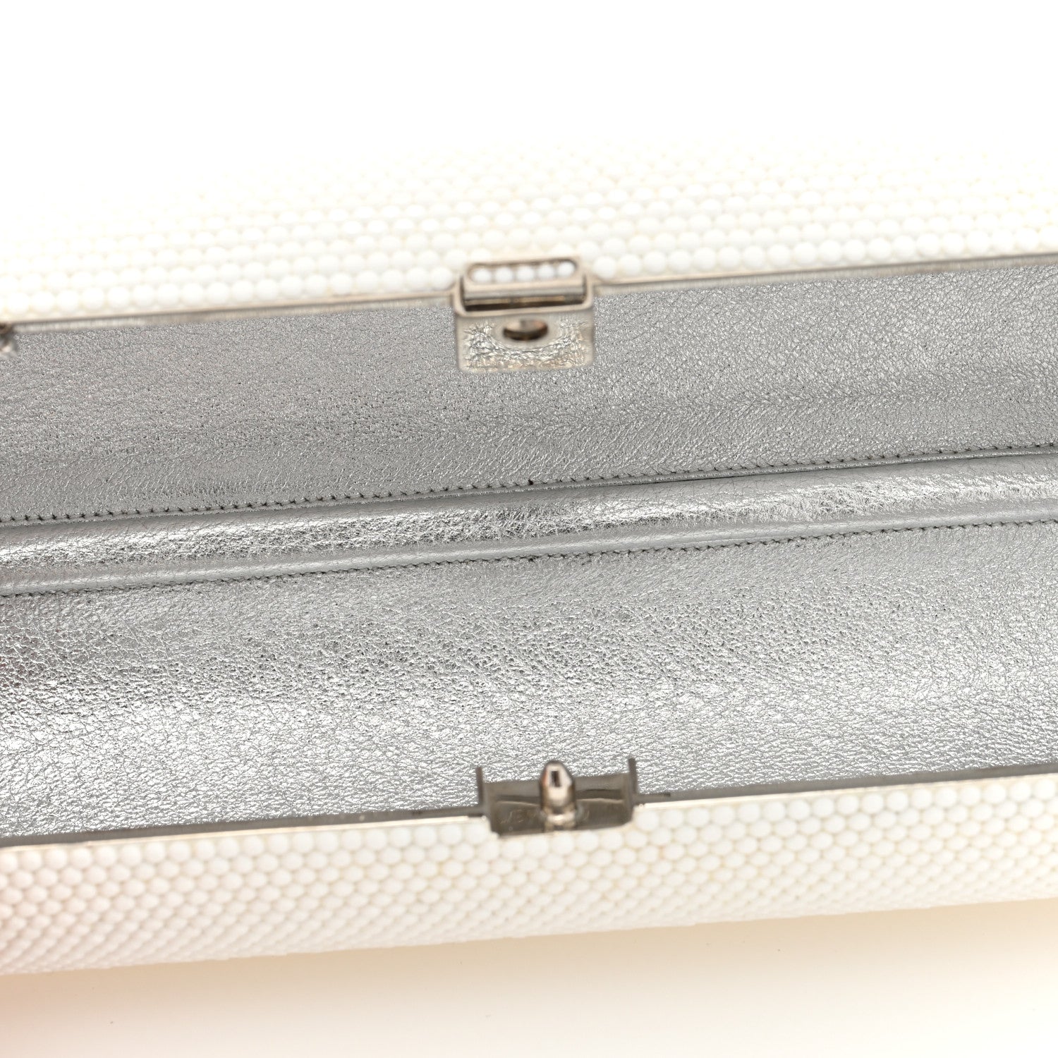 Judith Leiber Crystal Minaudiere Clutch White 5 of 9