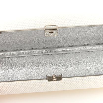 Judith Leiber Crystal Minaudiere Clutch White 5 of 9