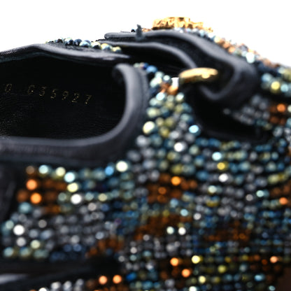 Chanel Grained Calfskin Crystal Velcro Dad Sandals 40 Black Multicolor 19 of 26