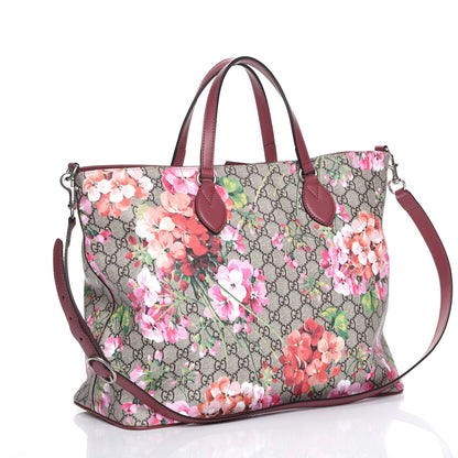 Gucci Soft GG Supreme Monogram Blooms Medium Crossbody Tote Beige Multicolor Dry Rose 4 of 9