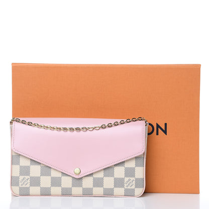 Louis Vuitton Damier Azur Calfskin Pochette Felicie Eau de Rose 12 of 12