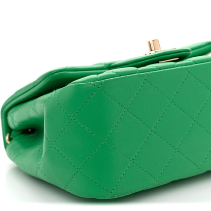 Chanel Lambskin Quilted Mini Square Flap Green 9 of 11