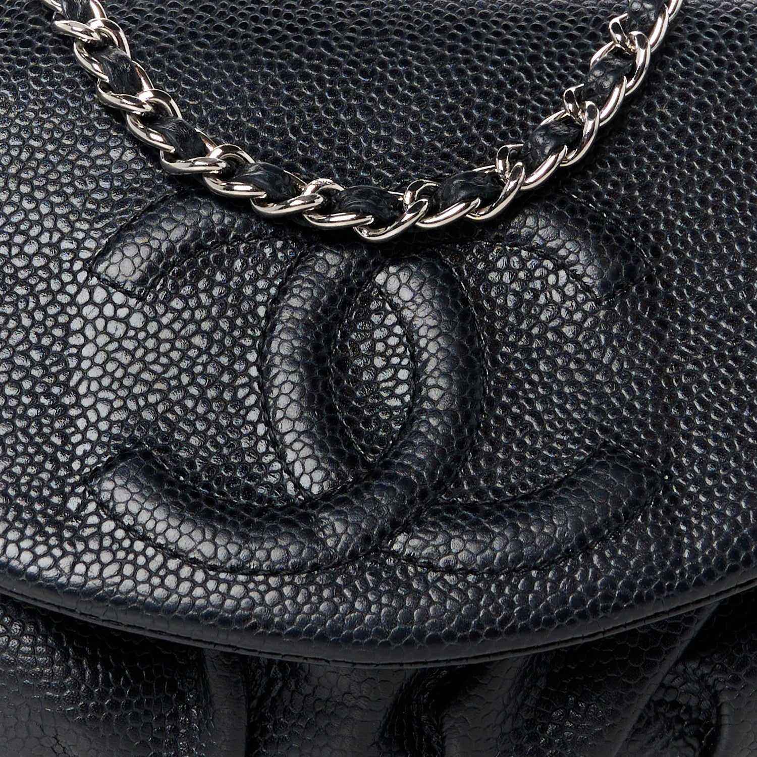 Chanel Caviar Half Moon Wallet On Chain WOC Black 9 of 11