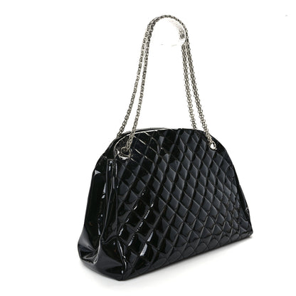 Chanel Patent Quilted Large Just Mademoiselle Bowling Bag Black 3 of 12