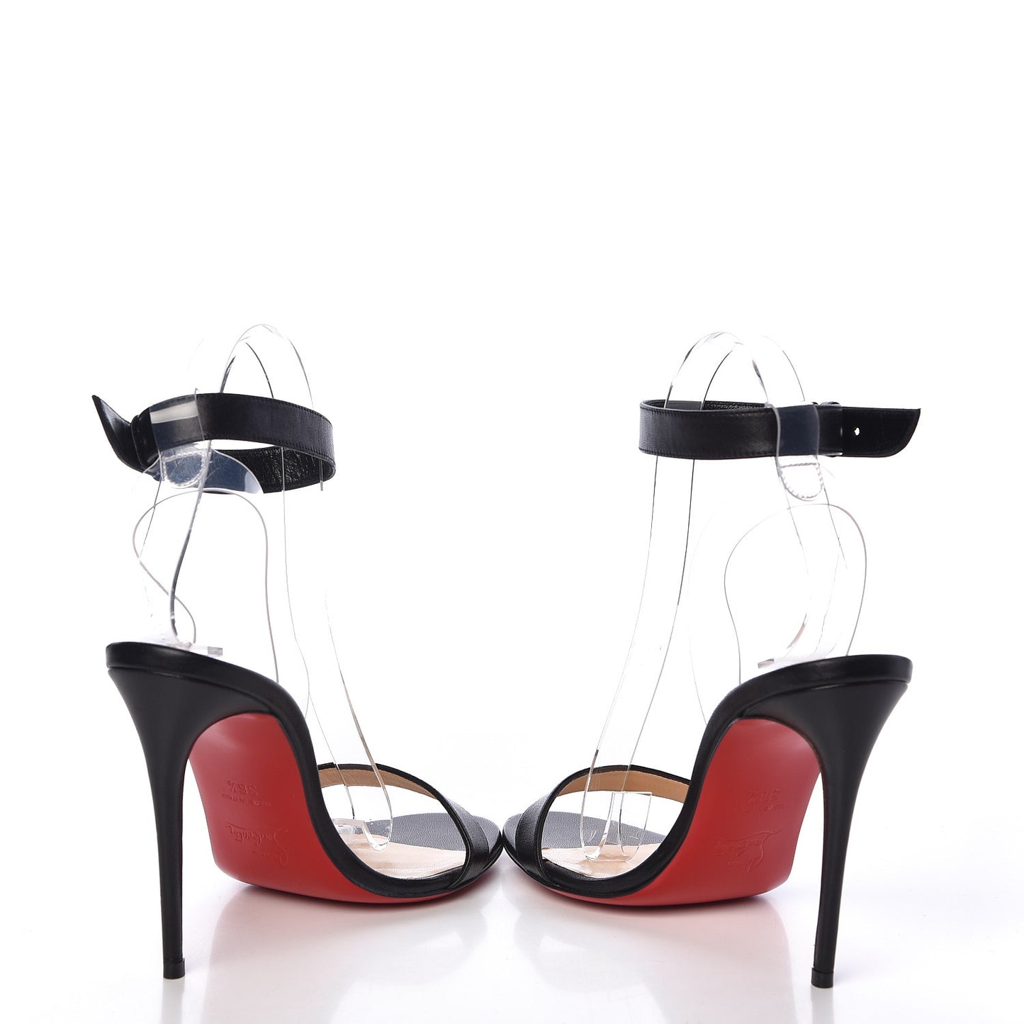 Calfskin PVC Jonatina 100 Sandals 36.5 Black