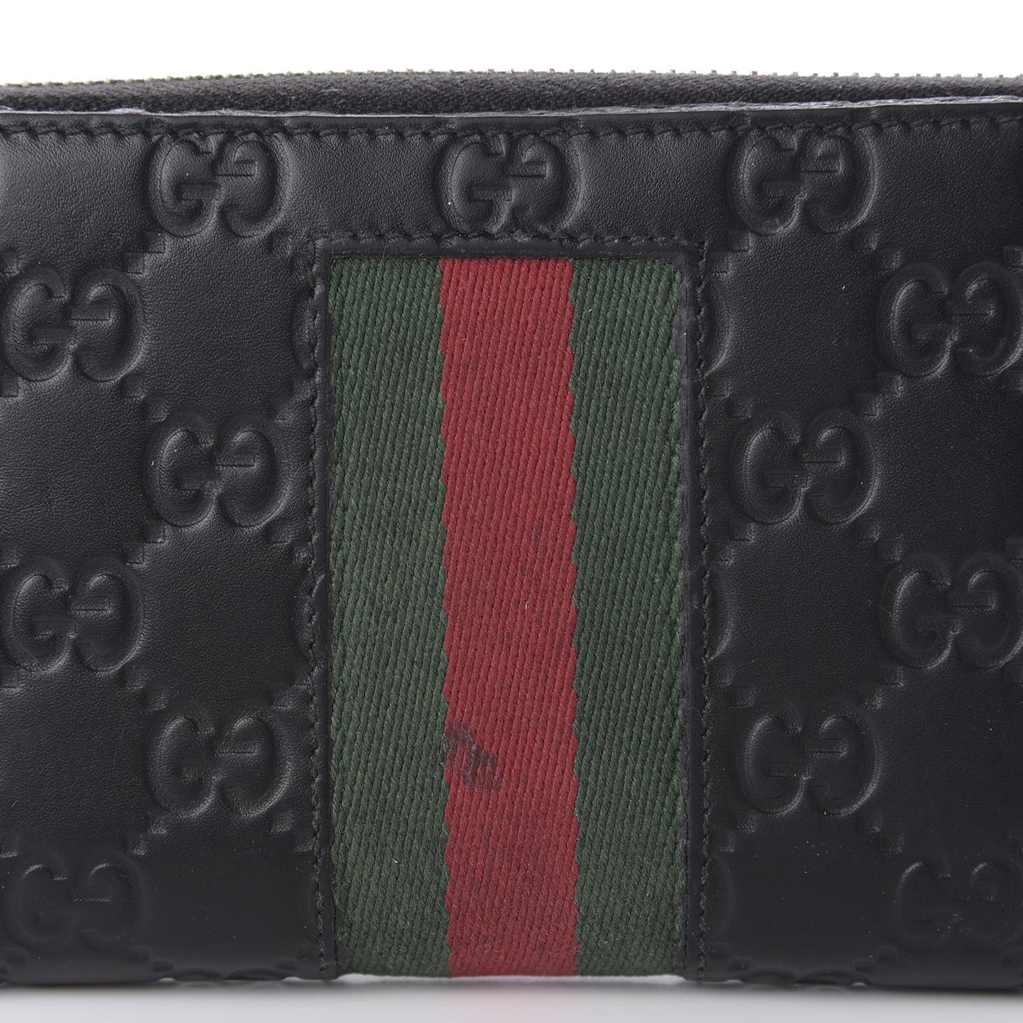 Guccissima Web Zip Around Wallet Black