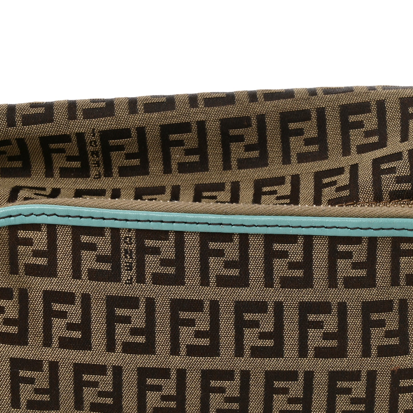 Zucchino Cuoio Small Chef Pocket Shoulder Bag Mogano Panna Turquoise