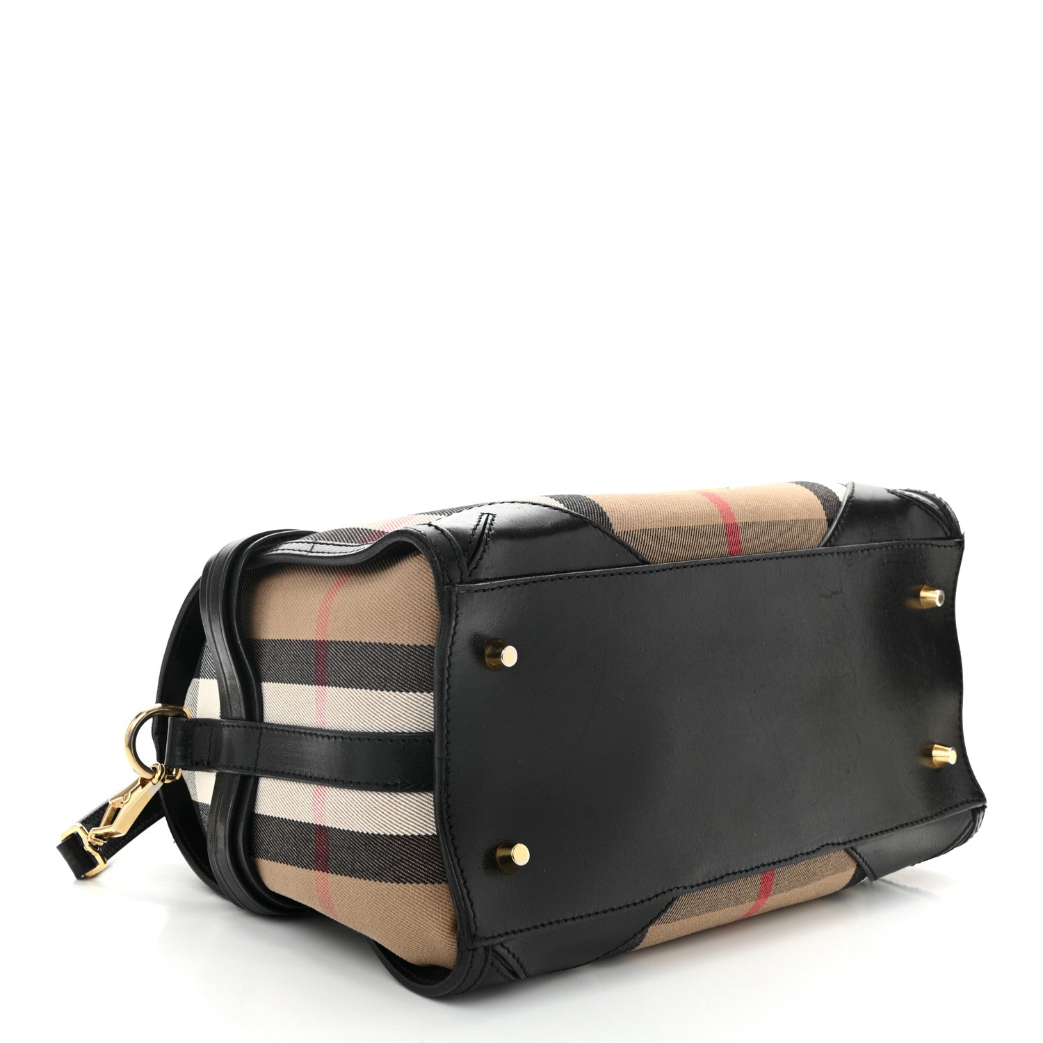 Burberry House Check Bridle Calfskin Medium Alchester Bowling Bag Black 3 of 13