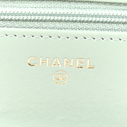 Chanel Lambskin Quilted Trendy CC Wallet On Chain WOC Grey 6 of 11