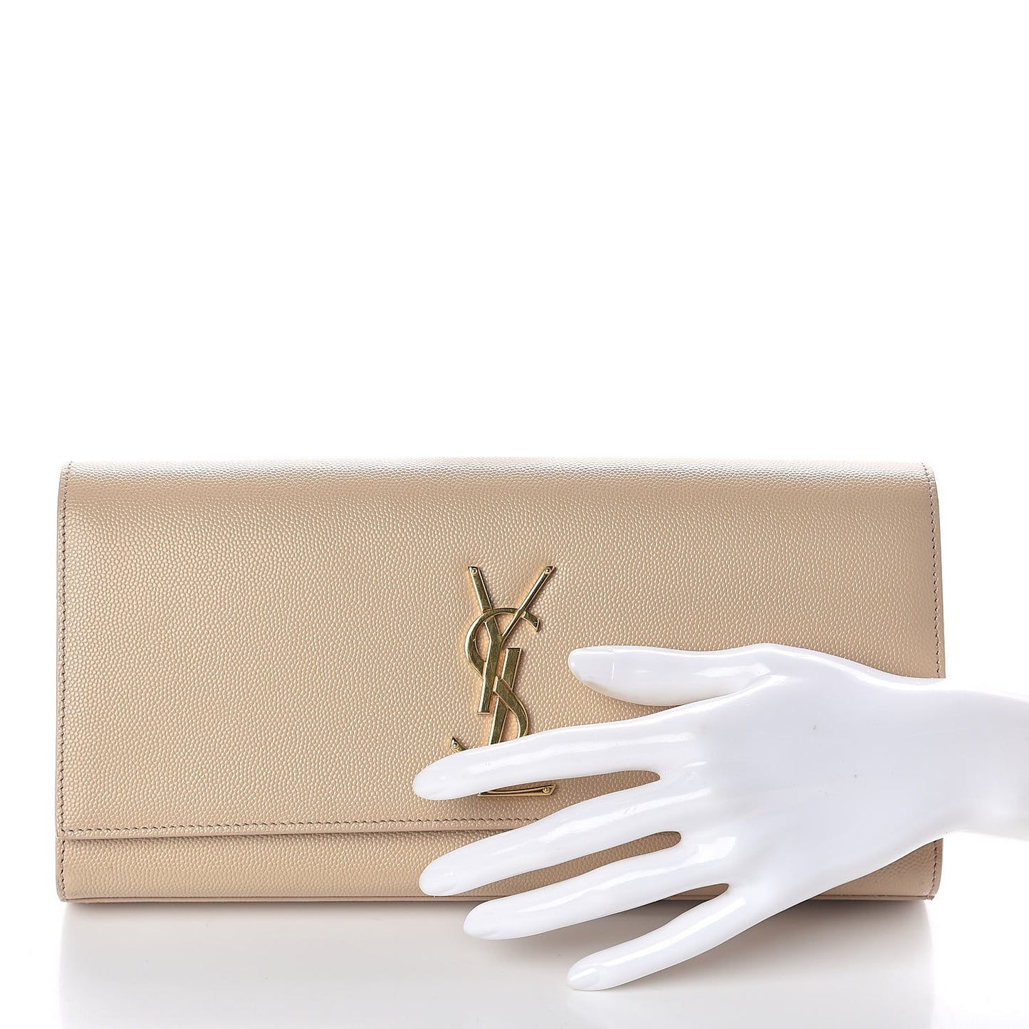 Grain De Poudre Classic Monogram Cassandre Clutch Nude