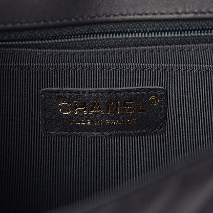 Chanel Calfskin Chevron Quilted Statement Flap Navy Blue 6 of 11