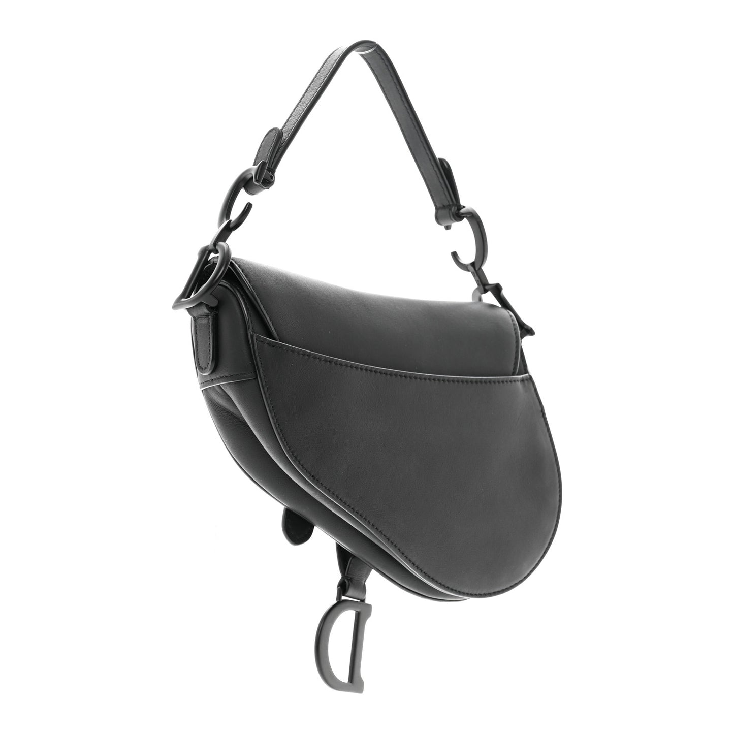 Ultra Matte Calfskin Mini Saddle Bag Black