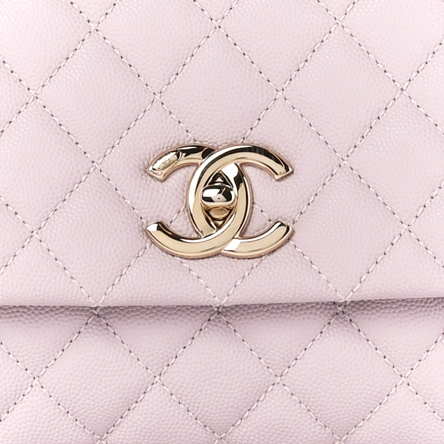 Caviar Quilted Small Coco Handle Flap Light Pink