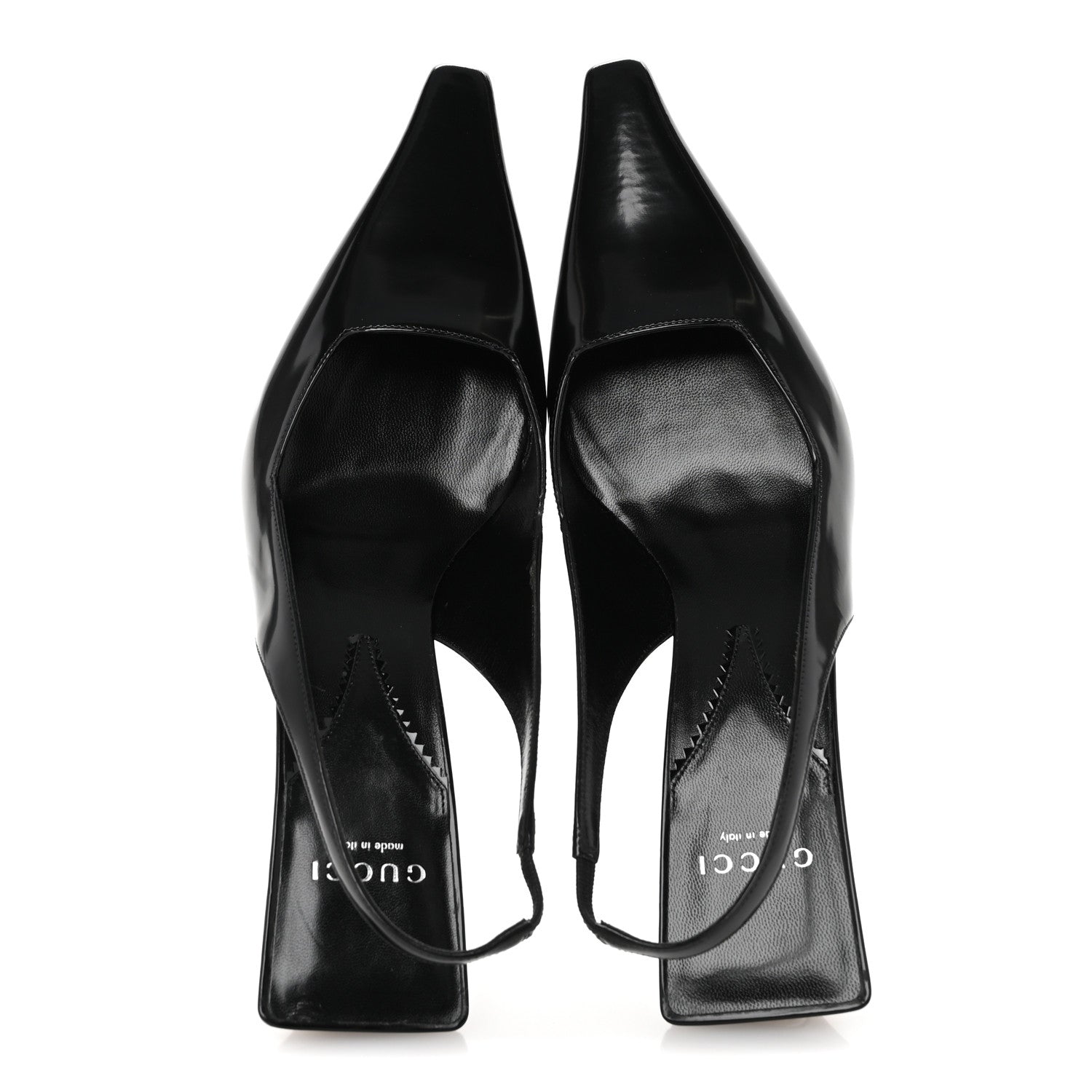 Gucci Nappa Mallory Pointed Toe Slingback Sandal 39.5 Black 2 of 9