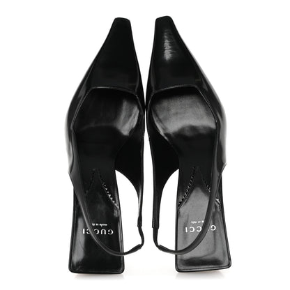 Gucci Nappa Mallory Pointed Toe Slingback Sandal 39.5 Black 2 of 9