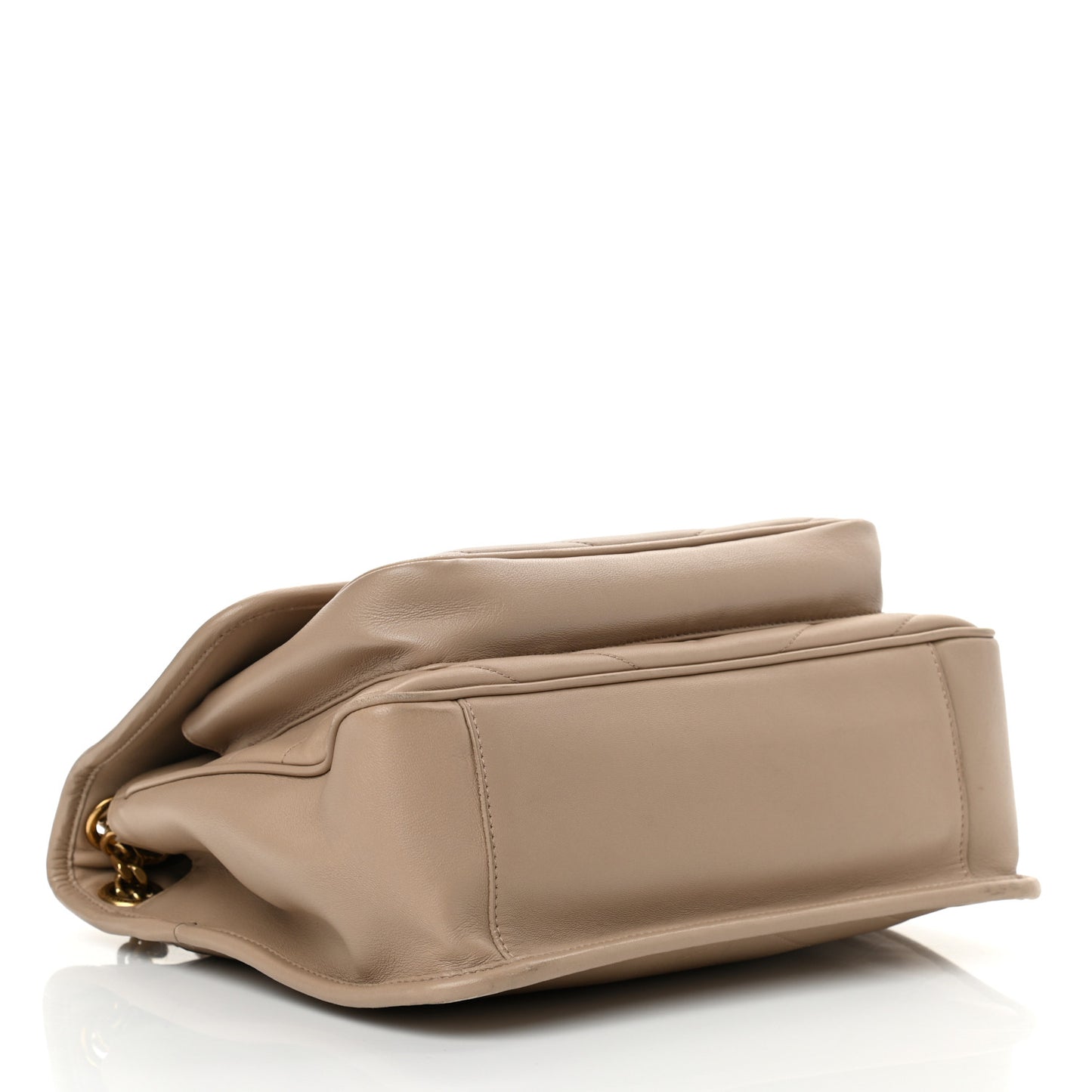 Lambskin Matelasse Monogram Medium Niki Chain Satchel Dark Beige