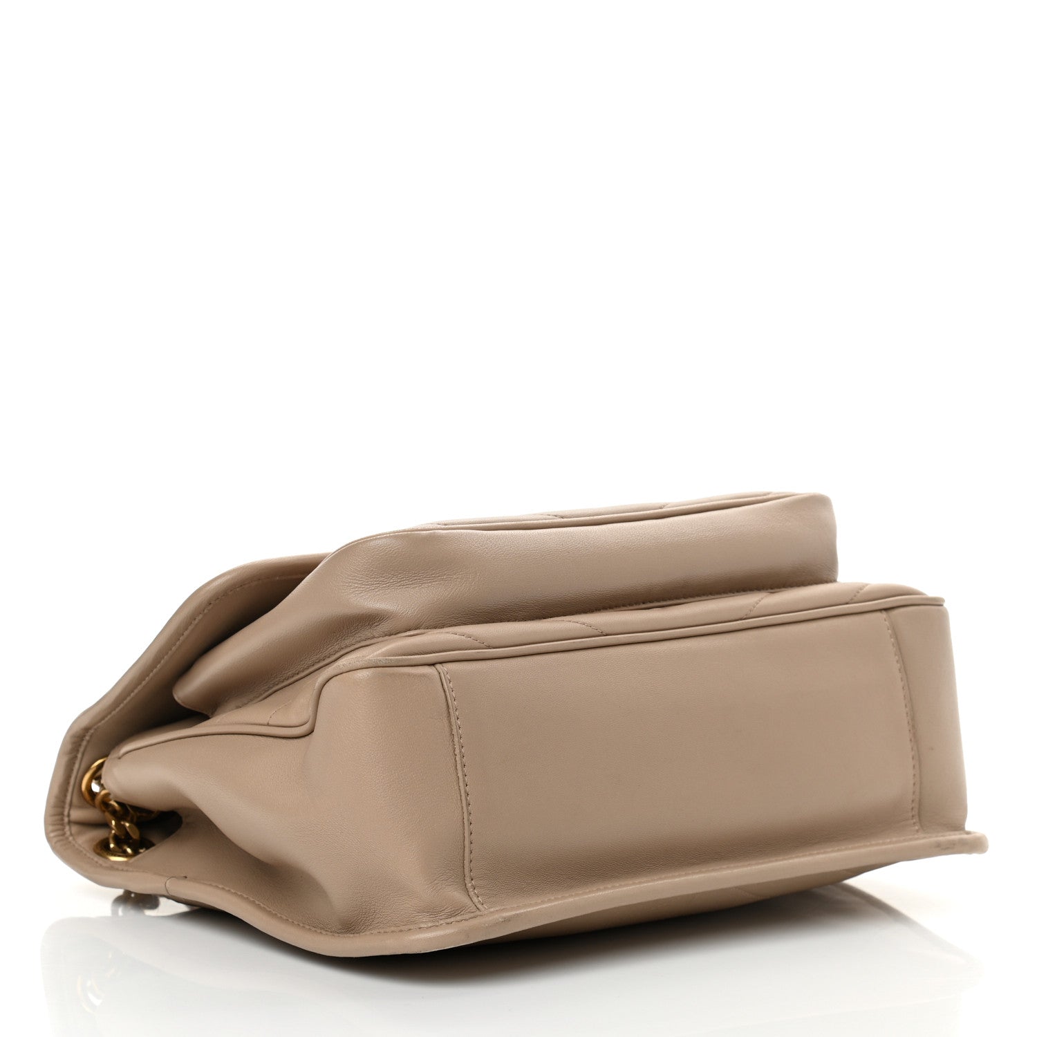 Saint Laurent Lambskin Matelasse Monogram Medium Niki Chain Satchel Dark Beige 3 of 12