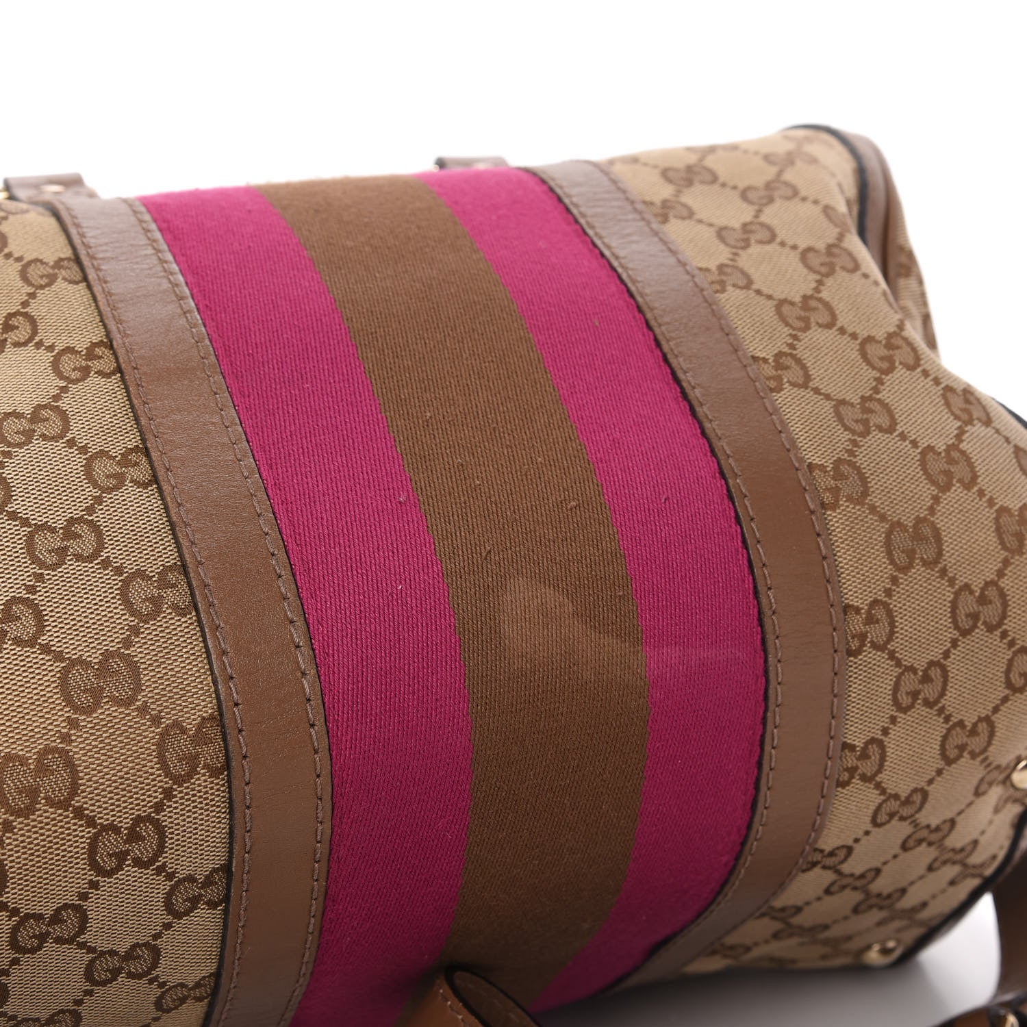 Gucci Monogram Vintage Web Medium Boston Maple Brown 19 of 19