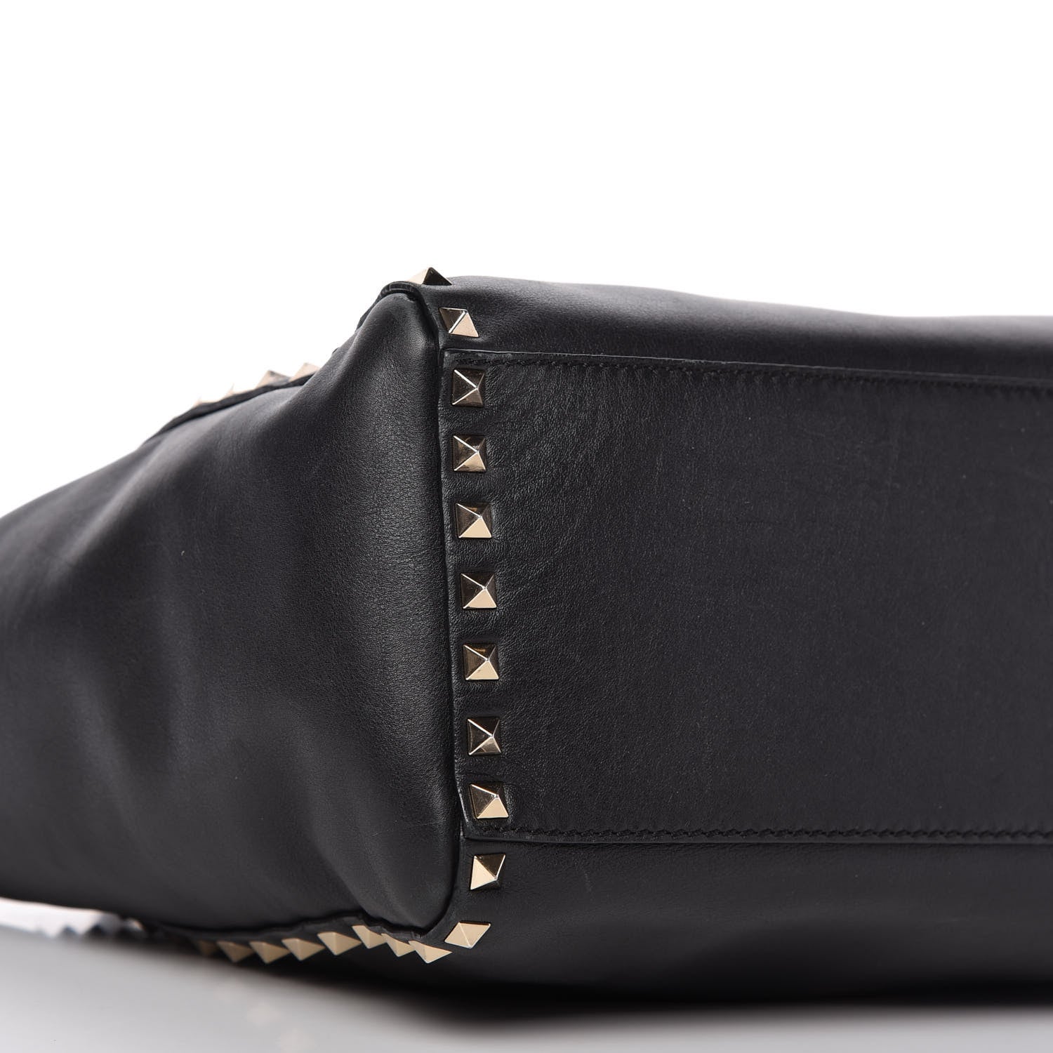 Valentino Garavani Vitello Rockstud Double Handle Tote Black 6 of 10