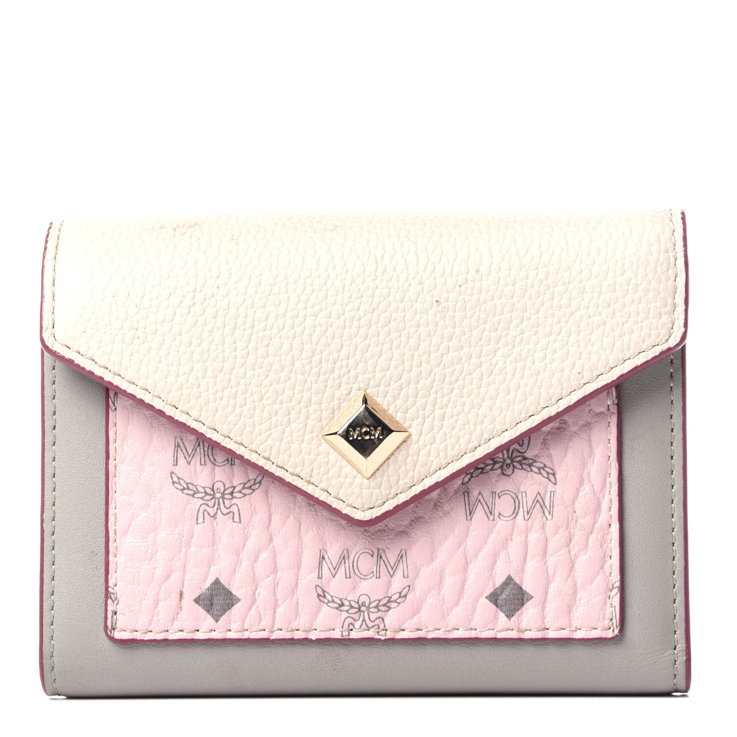Visetos Mini Love Letter Flap Wallet Pink Beige