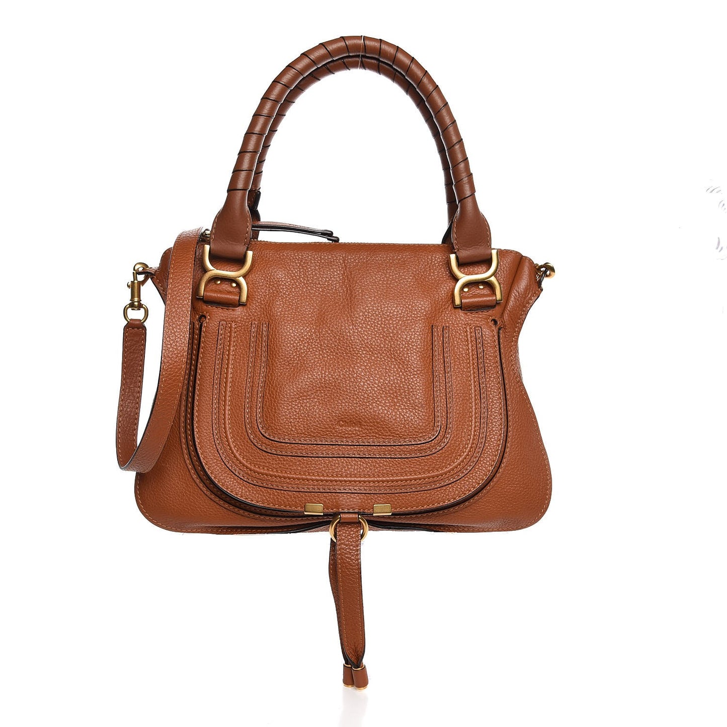 Calfskin Medium Marcie Satchel Tan