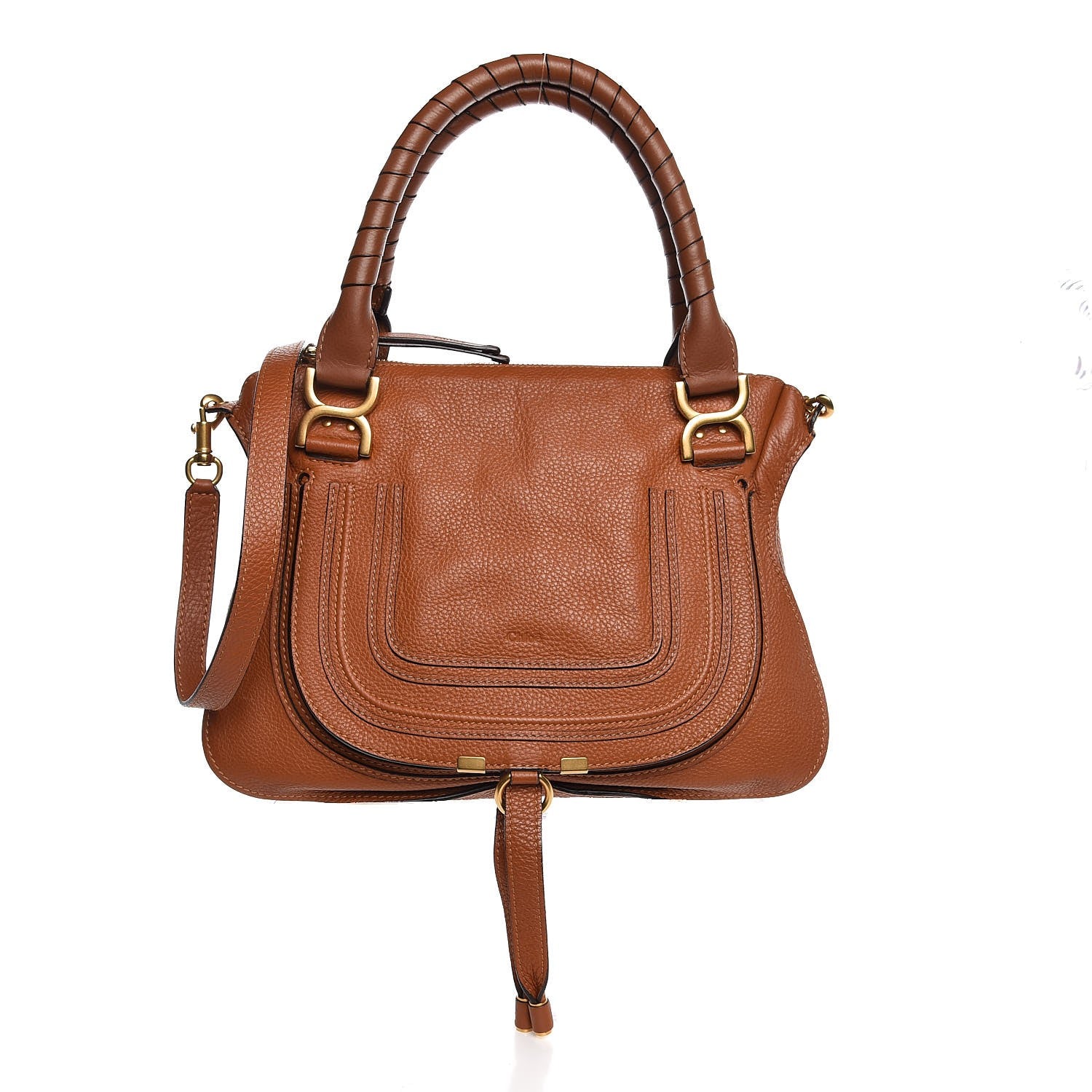 Chloe Calfskin Medium Marcie Satchel Tan 1 of 8