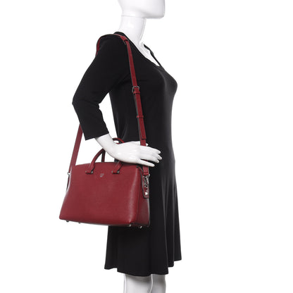 MCM Grained Calfskin Medium Ella Boston Sash Burgundy 2 of 11