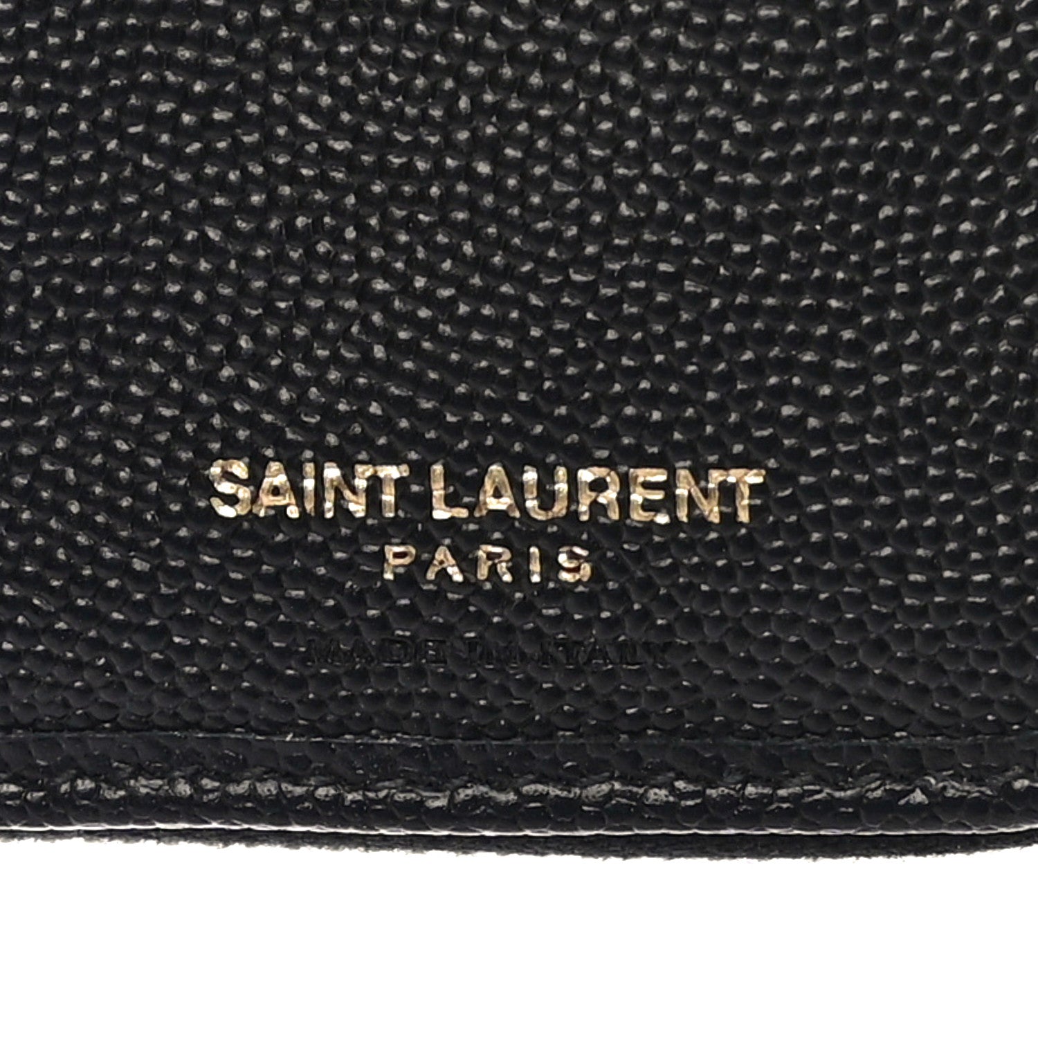 Saint Laurent Grain De Poudre Matelasse Chevron Monogram Compact Zip Around Wallet Black 7 of 11