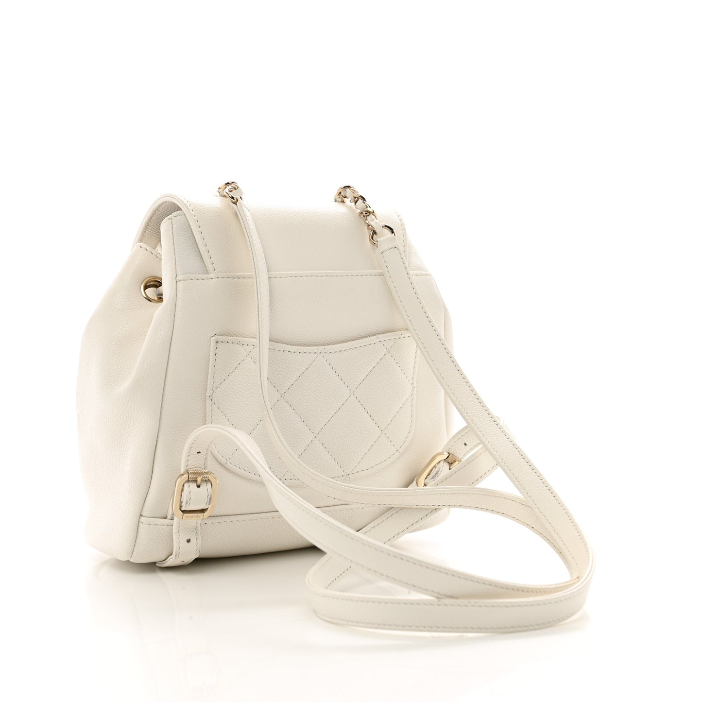 Caviar Quilted Business Affinity Backpack White