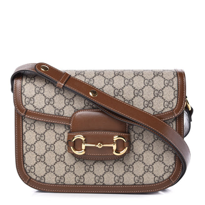 Gucci GG Supreme Monogram Horsebit 1955 Shoulder Bag Beige Brown Sugar 1 of 10