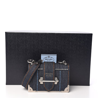 Prada Denim Small Cahier Bag Blue 9 of 9