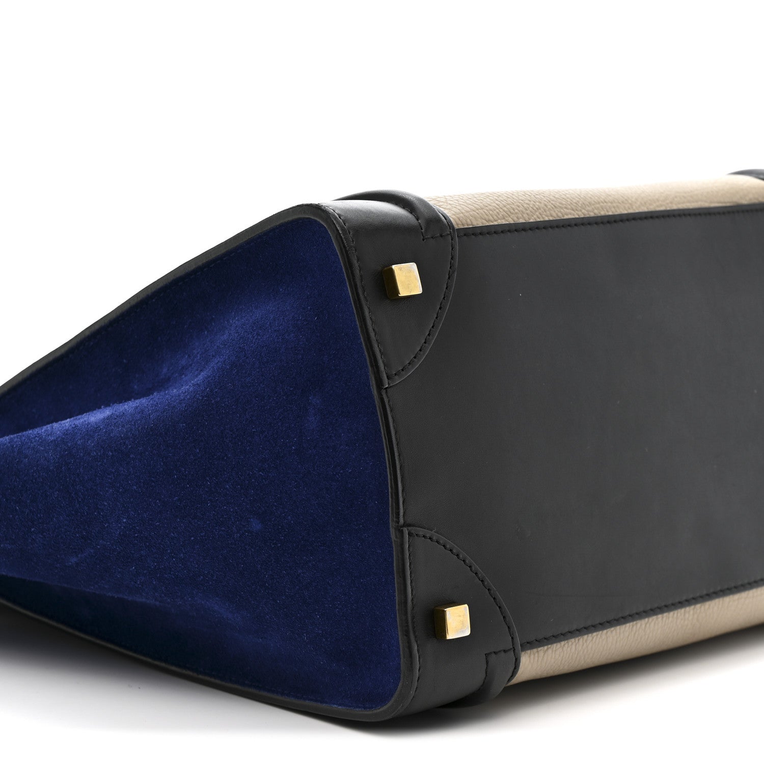 Celine Elephant Calfskin Suede Mini Tri-Color Luggage Sand 9 of 10