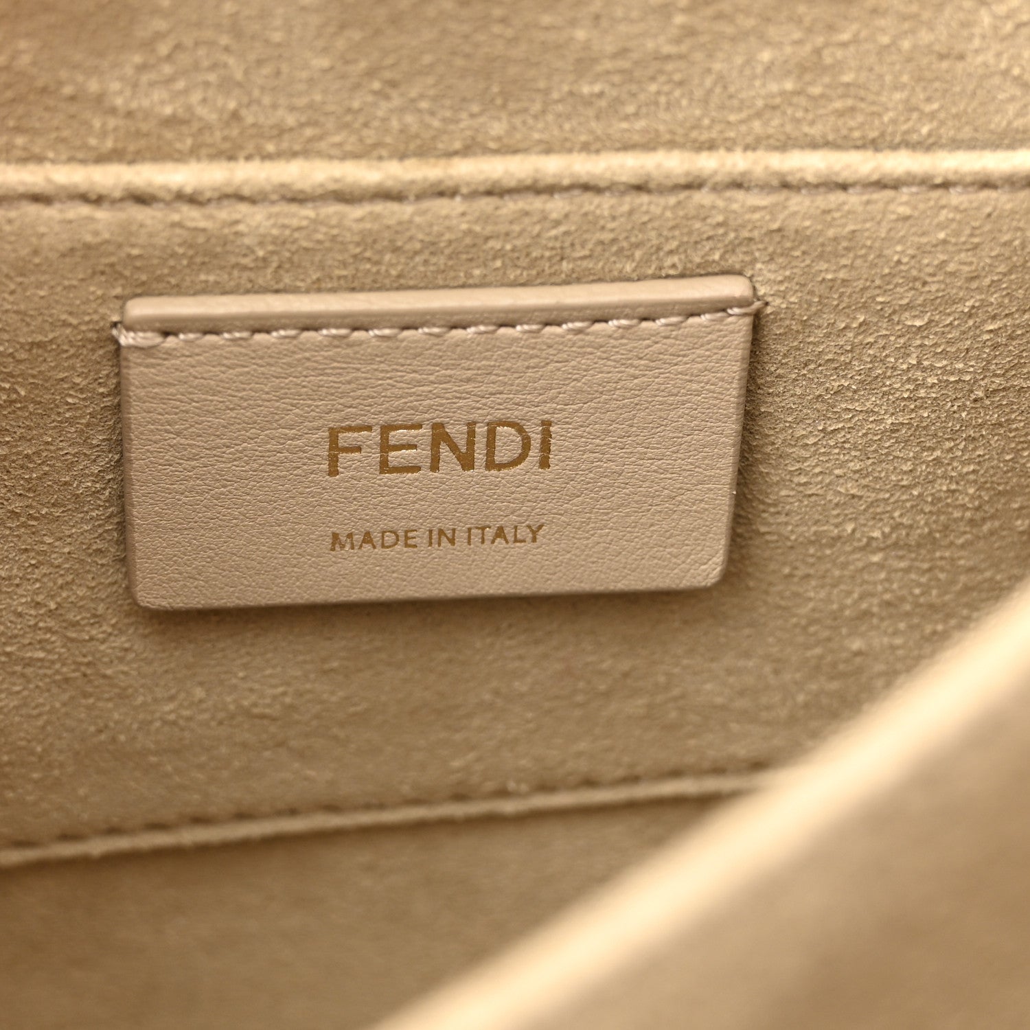 Fendi Vitello Liberty Bi-Color FF 1974 Embossed Small Kan U Shoulder Bag Maya Black 6 of 11