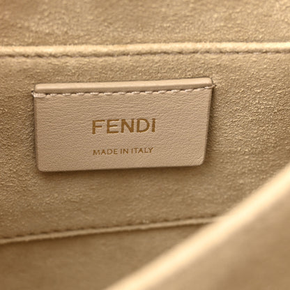 Fendi Vitello Liberty Bi-Color FF 1974 Embossed Small Kan U Shoulder Bag Maya Black 6 of 11
