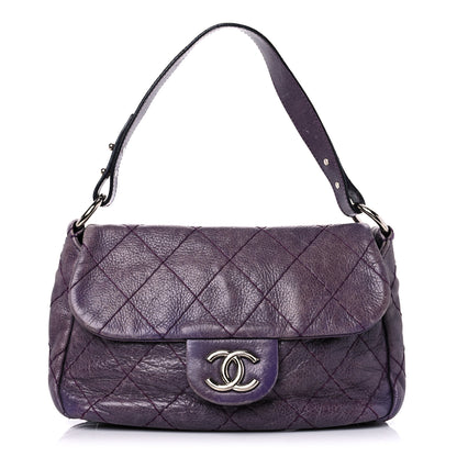 Chanel Glazed Calfskin Stitched On The Road Flap Purple 1 of 29