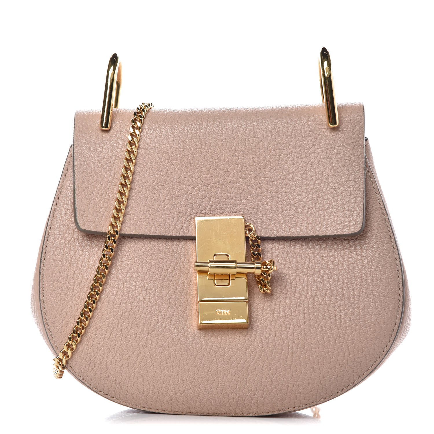 Chloe Grained Lambskin Mini Drew Shoulder Bag Cement Pink 1 of 7