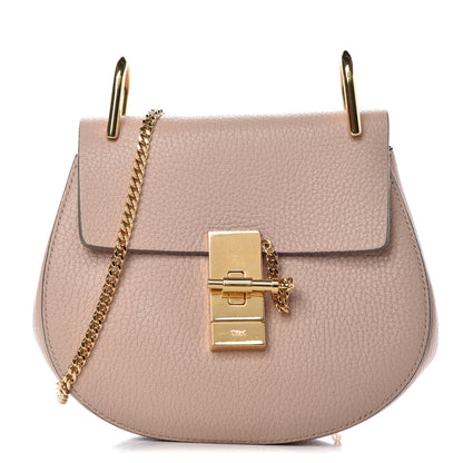 Chloe Grained Lambskin Mini Drew Shoulder Bag Cement Pink 1 of 7