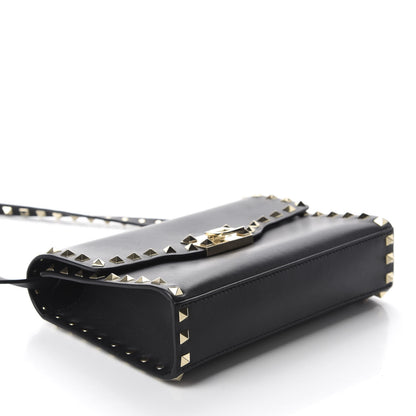 Valentino Garavani Vitello Medium Rockstud Flip Lock Crossbody Bag Black 4 of 13
