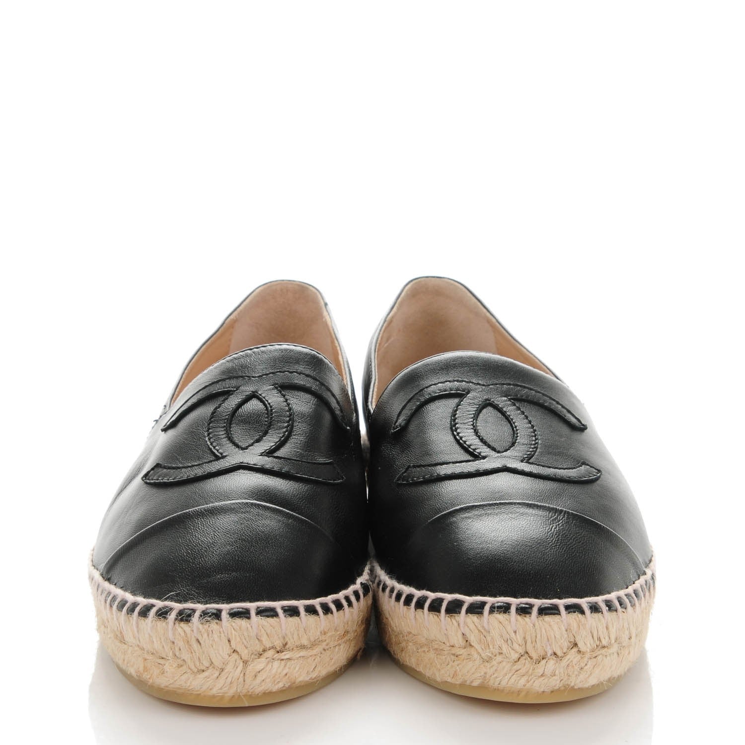 Chanel Lambskin CC Espadrilles 39 Black 2 of 8