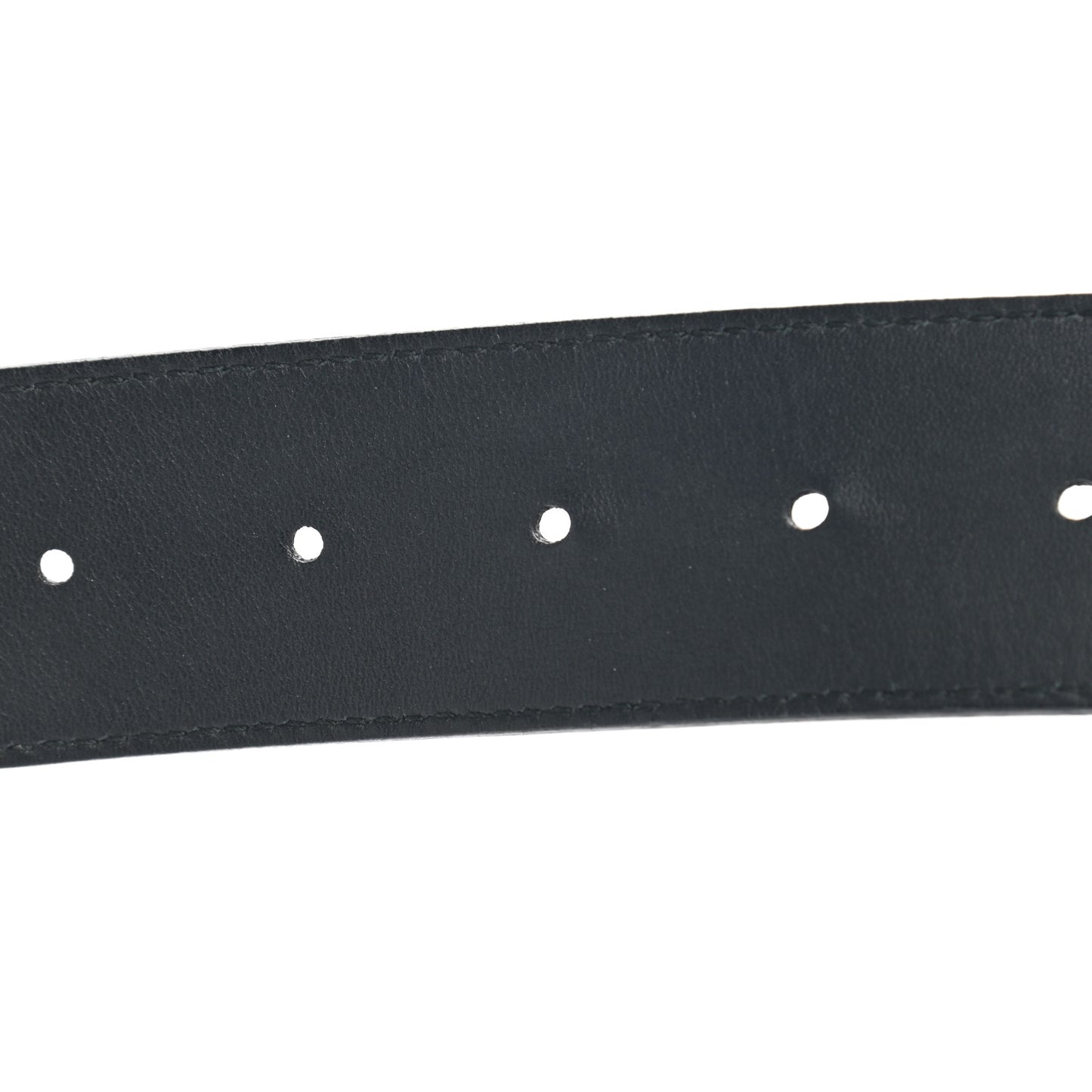 Textured Dollar Calfskin Nickel Double G 40mm Belt 80 32 Black