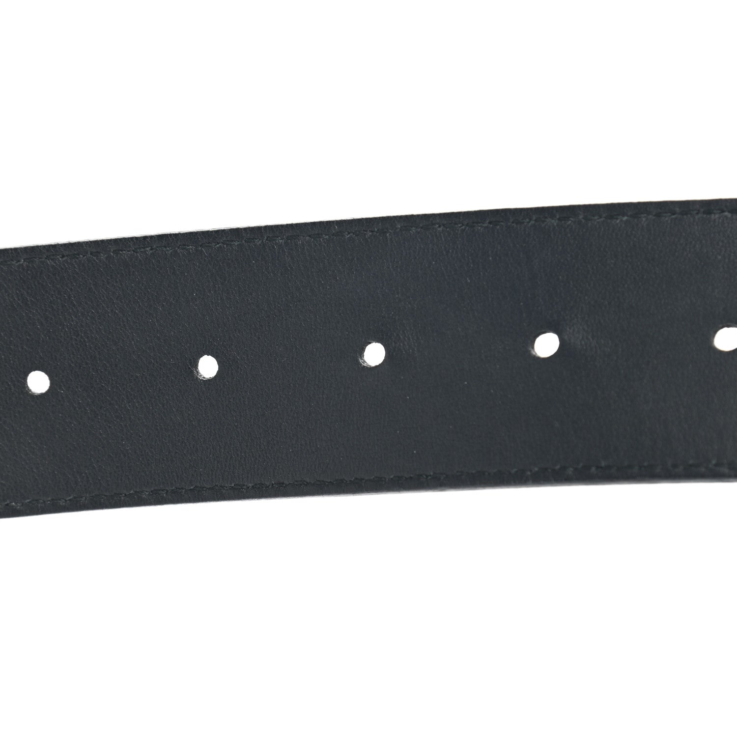 Gucci Textured Dollar Calfskin Nickel Double G 40mm Belt 80 32 Black 4 of 6